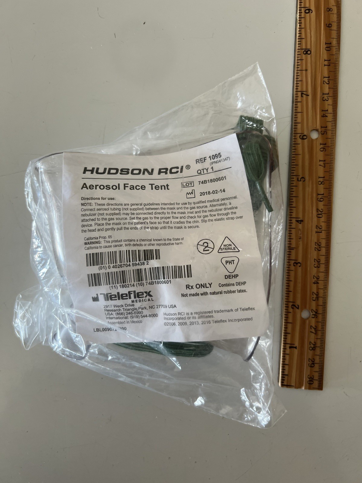 Hudson Aerosol Face Tent Latex-Free New Expired Training, Emergency Prep