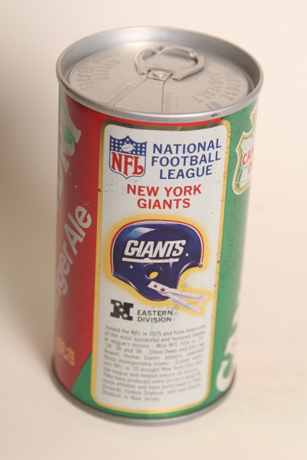 Canada Dry Ginger Ale  soda can - 12oz New York Giants