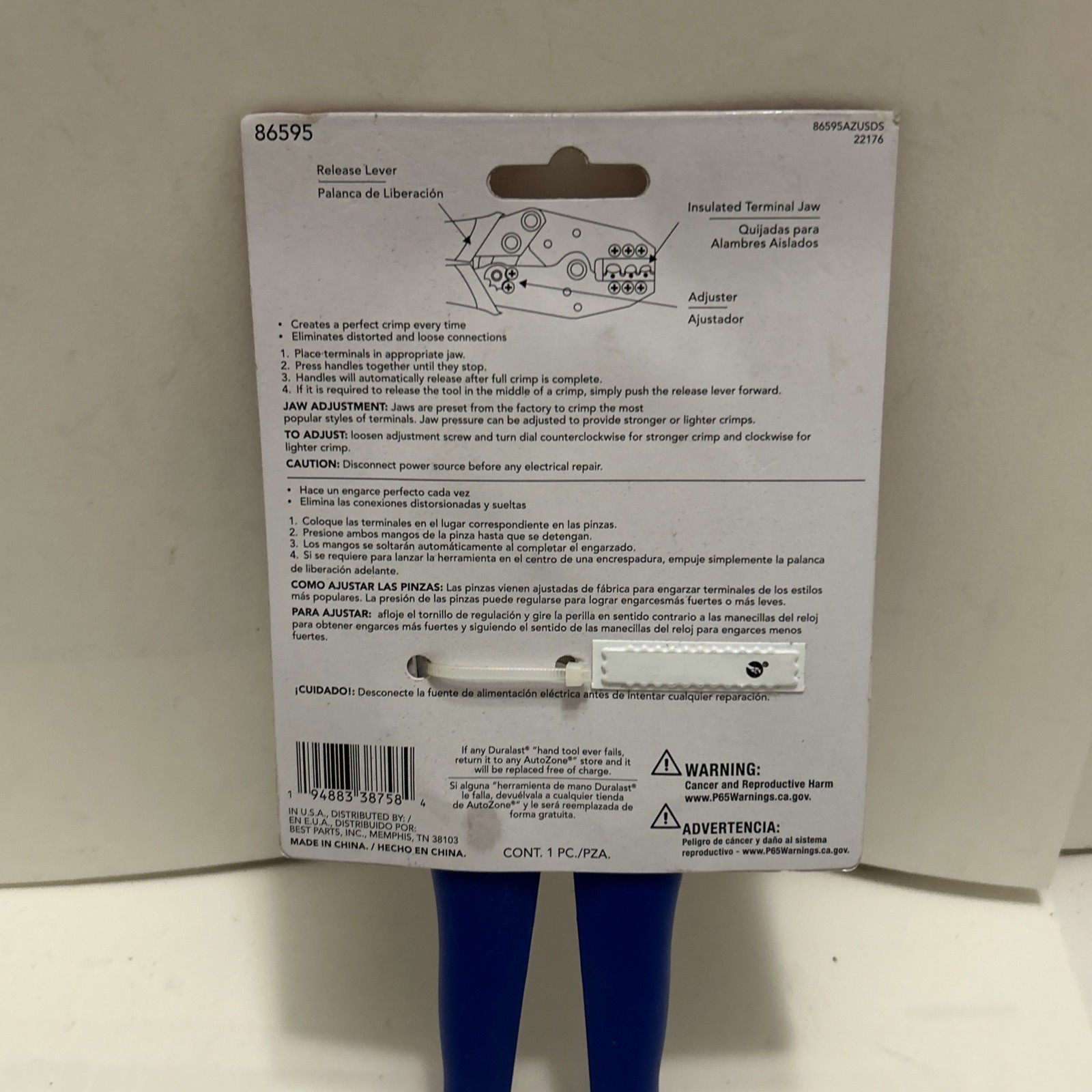 DURALAST RATCHETING TERMINAL CRIMPER 86595