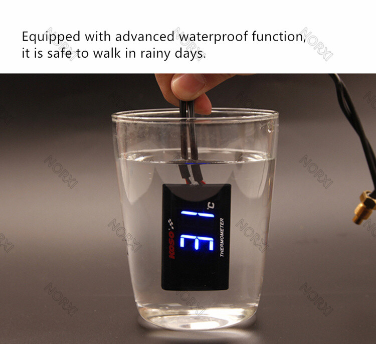 For KOSO Motorcycle Water Temp Digital Display Meter Temperature Sensor Adapter