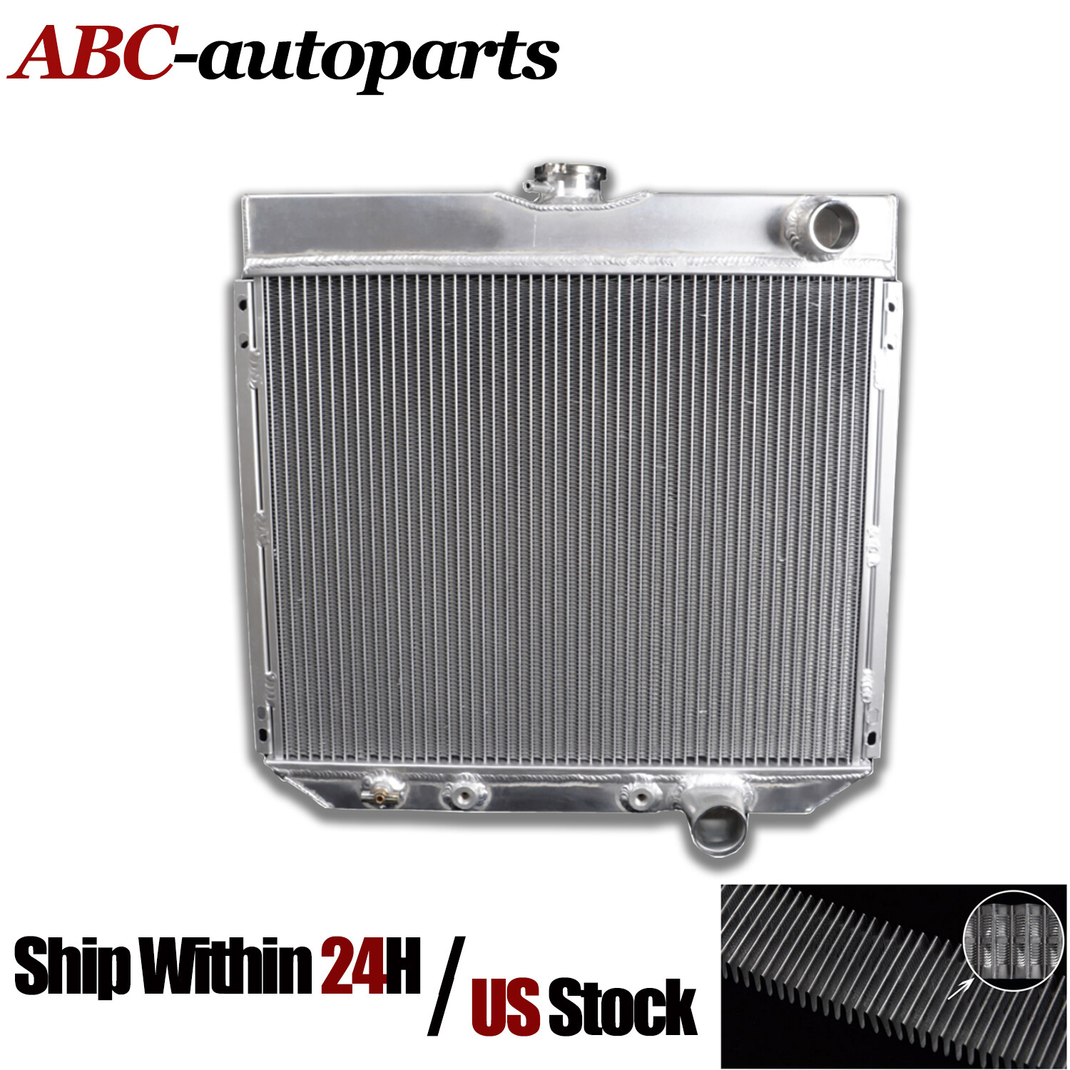 All Aluminum Radiator Fit For Ford: 1967-1969 Mustang & 1963-1965 Fairlane (AT)