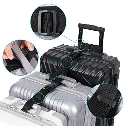 Luggage Connector, Straps for Suitcase, Add A Bag Adjustable Attachment Large