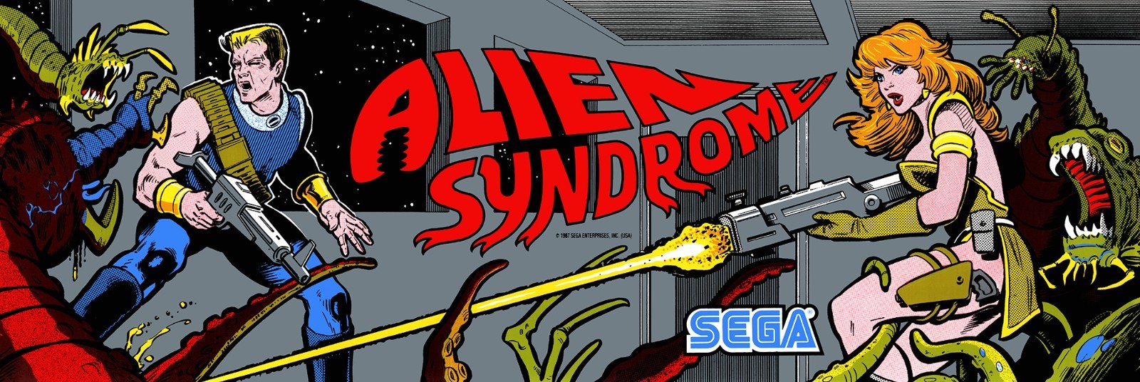 Alien Syndrome Arcade Marquee For Header/Backlit Sign