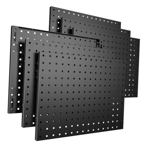 Peg Board, 6 Pack Metal Pegboard Panels Pegboards | & 16x12"- 6 Pcs Black
