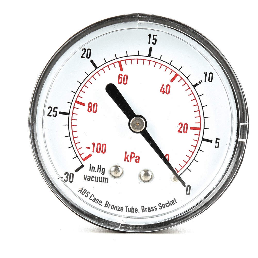 GRAINGER APPROVED 4FMD9 Vacuum Gauge,Test,2-1/2 In 4FMD9