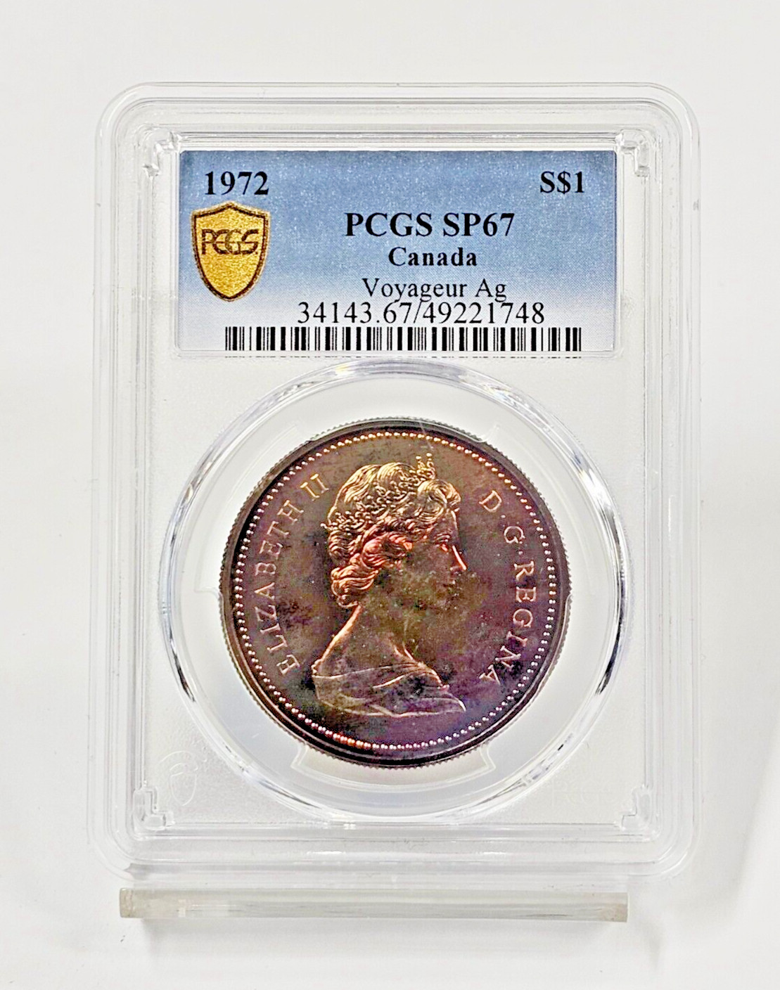 1972 Canada S$1 Voyager Ag Coin PCGS SP67