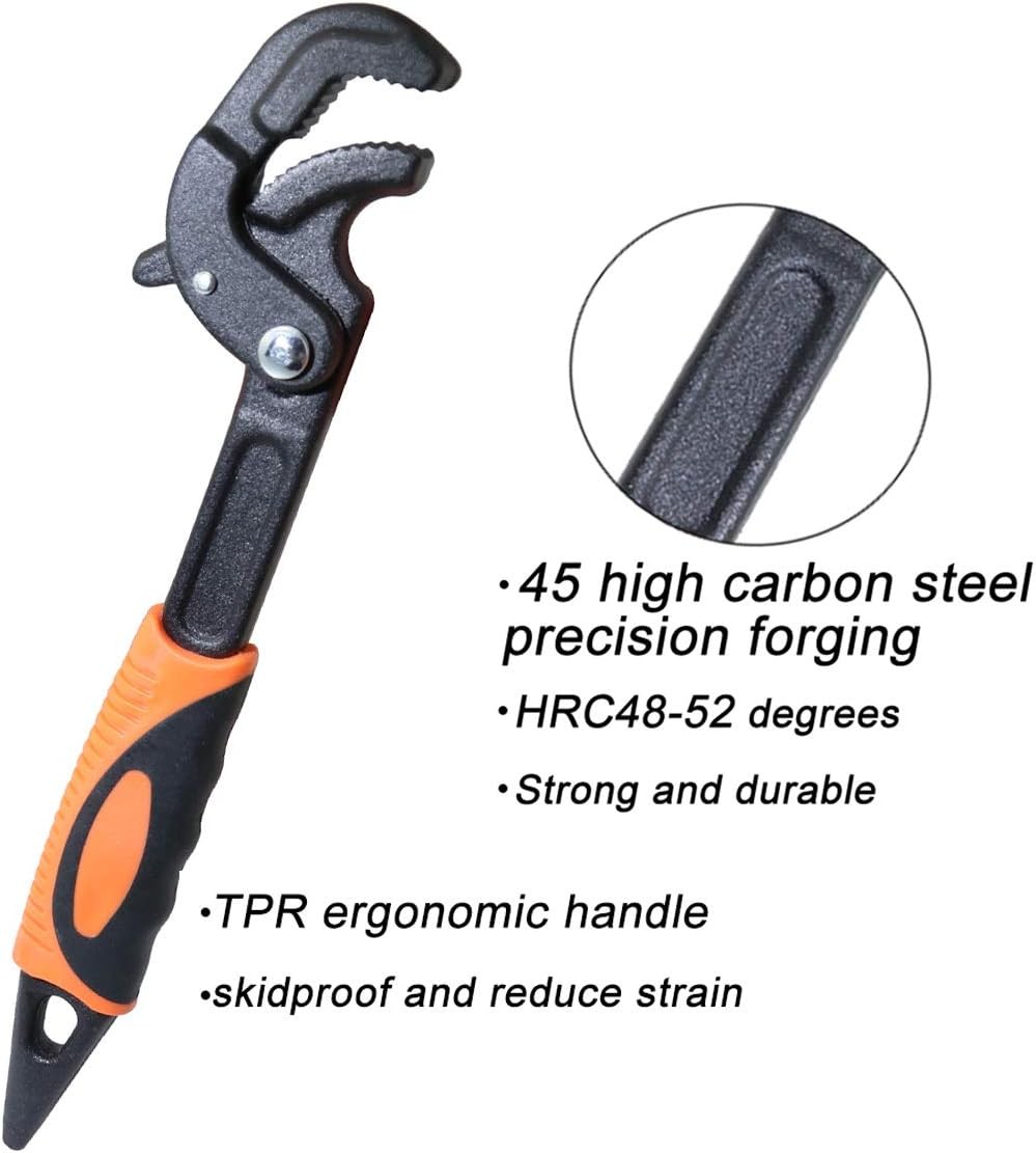 4 PCS Multi-function Magic Wrench Self-Adjusting Spanner Power Grip Pipe Wrench