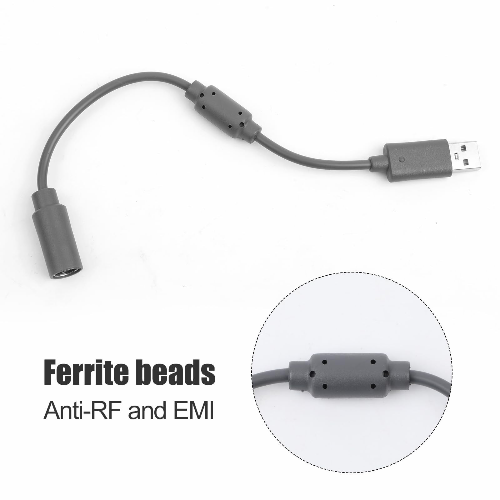 2pcs USB Breakaway Cable Replacement for Logitech G920 Thrustmaster Gray