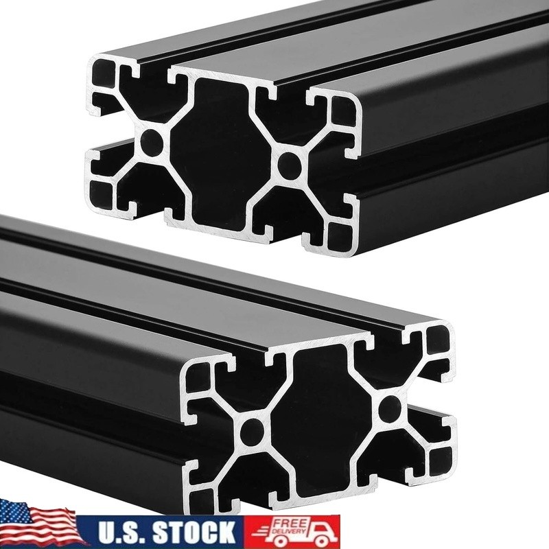 4080 T Slot Aluminum Extrusion for 3D Printer Parts and CNC DIY Black 1220mmX2