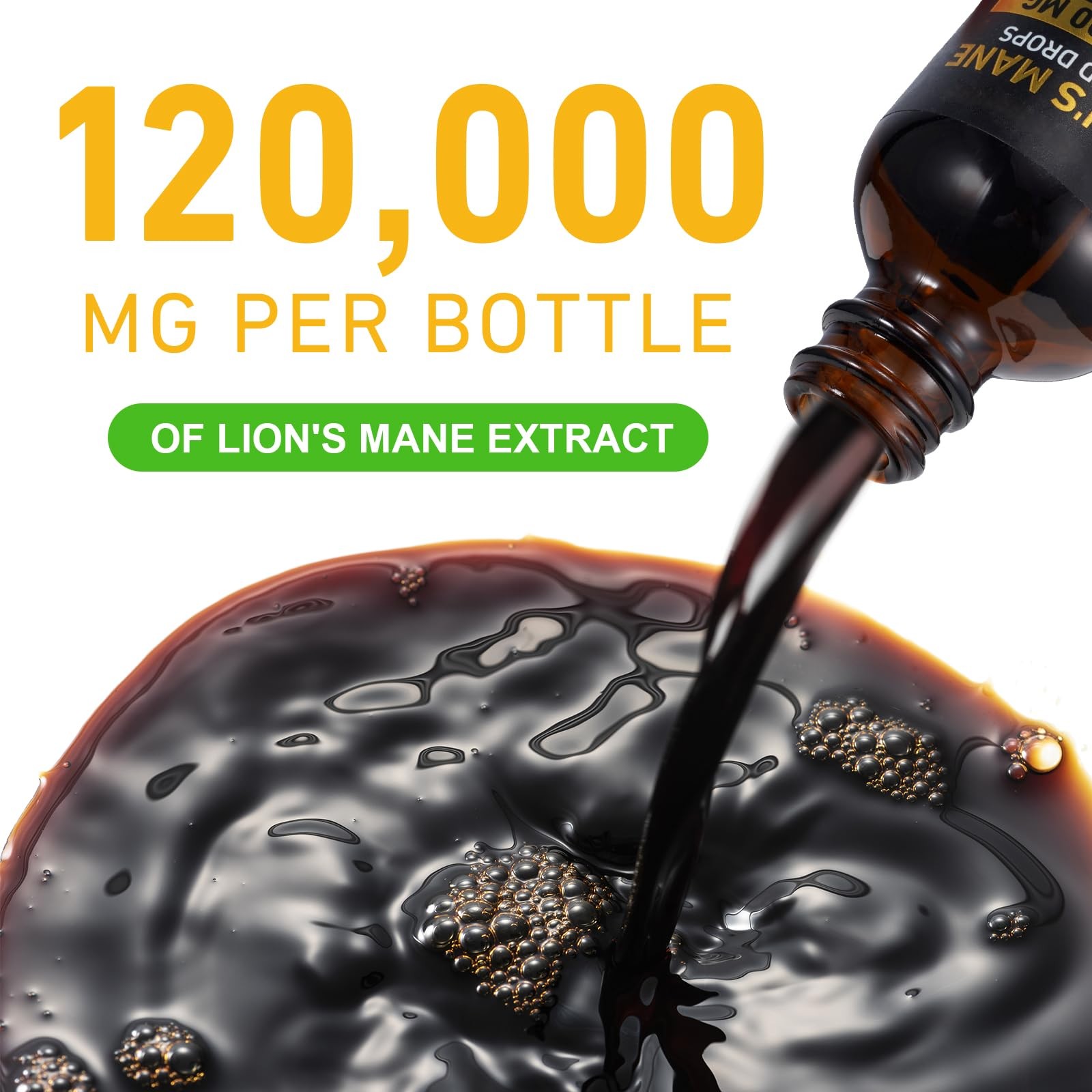 Lions Mane Mushroom Drops 120,000mg Brain Supplement 2oz Memory Focus
