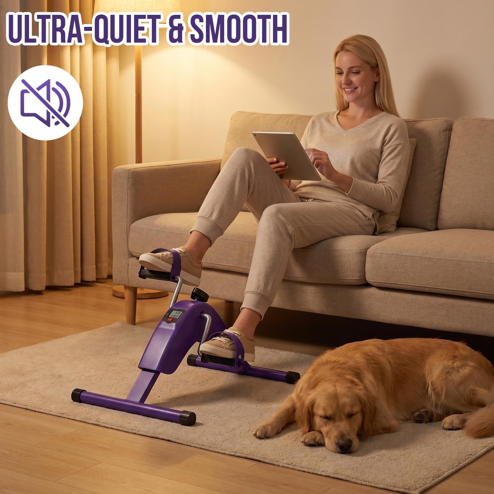 Under Desk Bike Pedal Exerciser for Arms and Legs | Foldable Mini Exercise Bi...