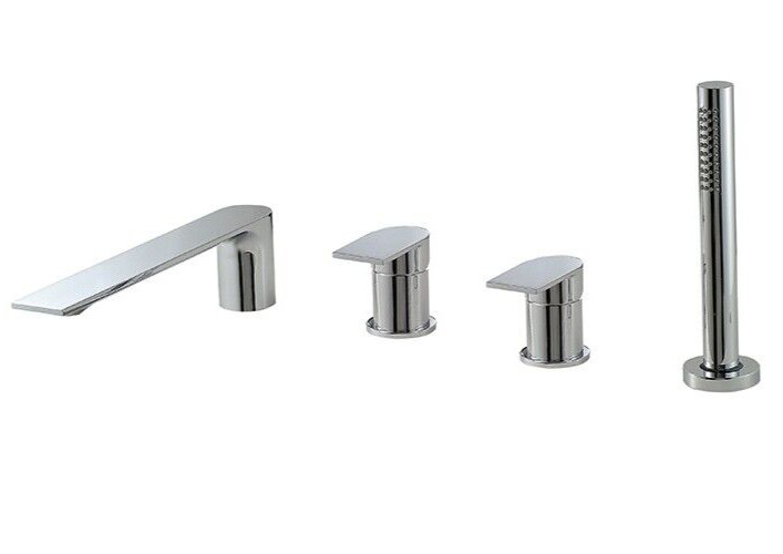 AQUABRASS alpha 92017 Deckmount Tub Filler with Handshower and 2 Mixers DEAL