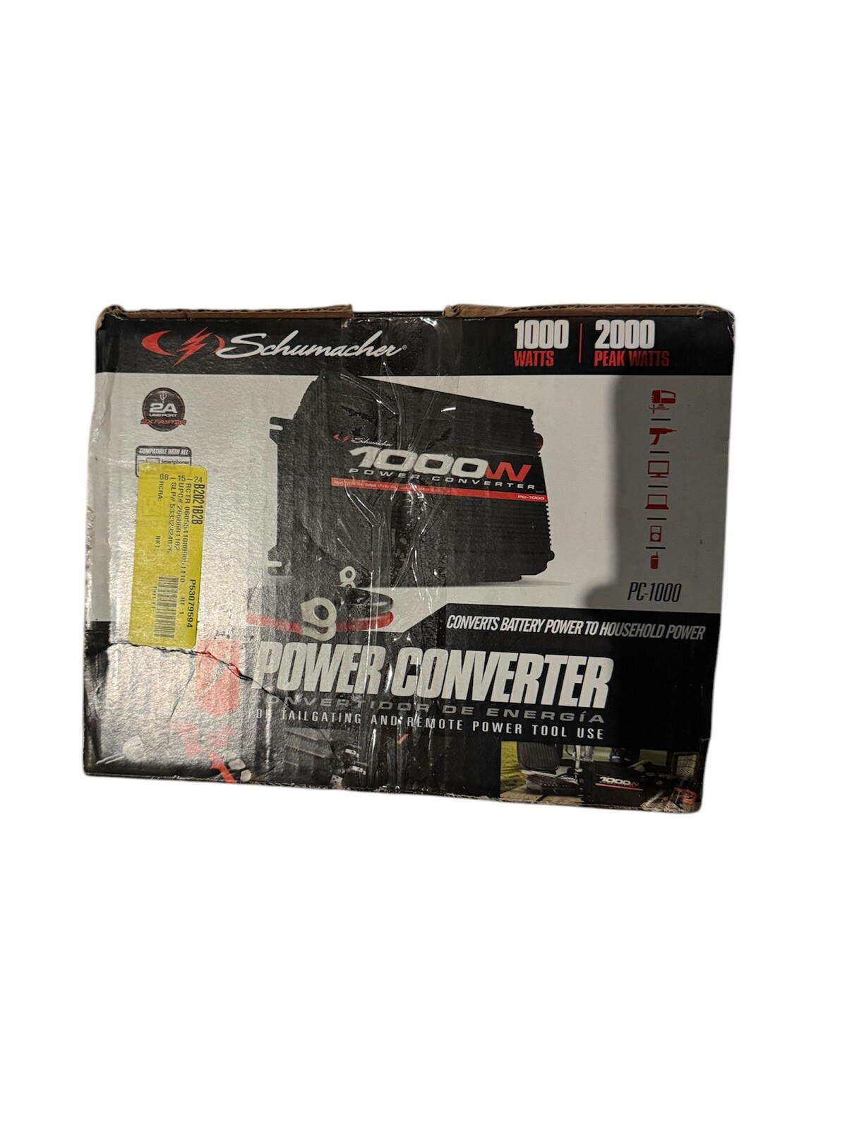 Schumacher Power Inverter pc-1000 Watts/2000 peak watts. 120v A