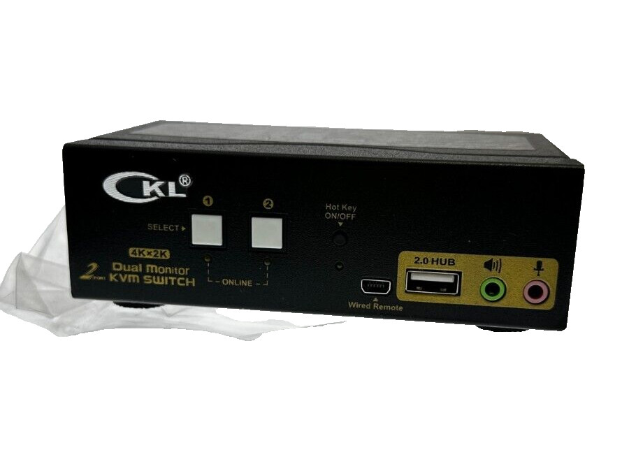 CKL HDMI KVM 2 Port 4K 30Hz Dual Monitor Extended Display (CKL-922HUA)