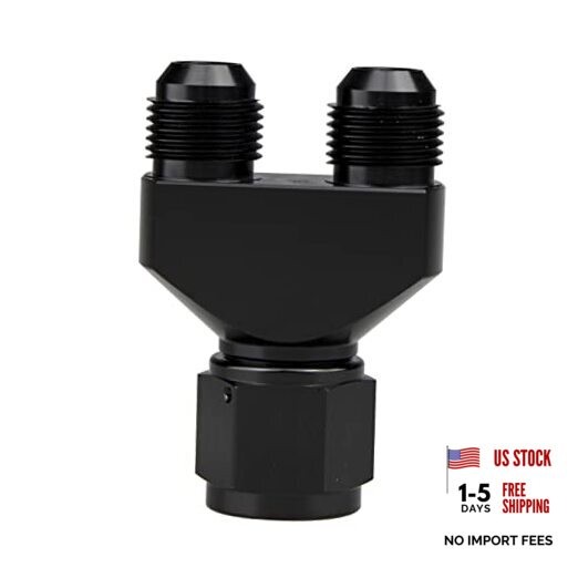 Aluminum Y Block Adapter Fittings -6 AN Female Swivel Female 6AN-Male 2 x 6AN