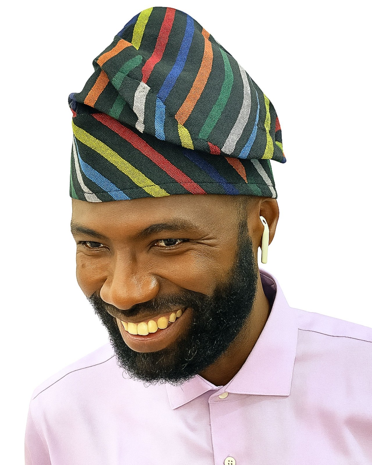 Aso Oke Traditional Yoruba Men Kufi Hat, Hand-woven African Wedding Skull Cap