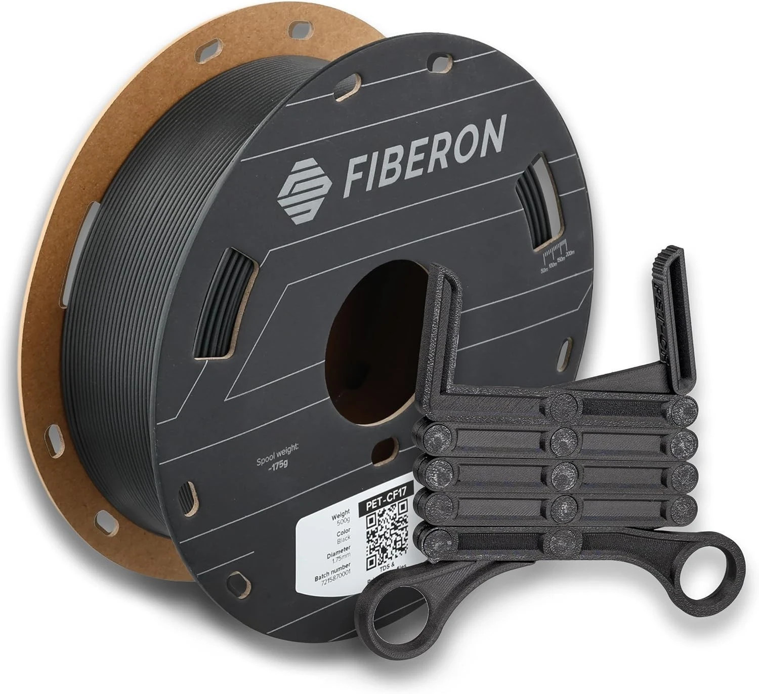 Fiberon PET-CF Filament, Black 1.75mm 500g Spool, Excellent Stable Stiffness ...