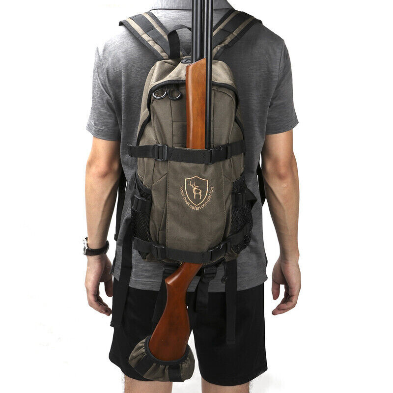 TOURBON Hiking Day Pack Hunting Backpack Rifle Stock Carry Molle Bag Gun Holder