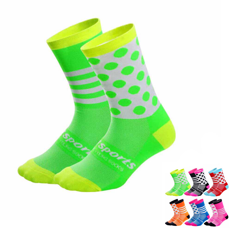 Pro Cycling Socks Mens Womens Riding Bicycle Sport Ankle Socks XC MTB BMX Green