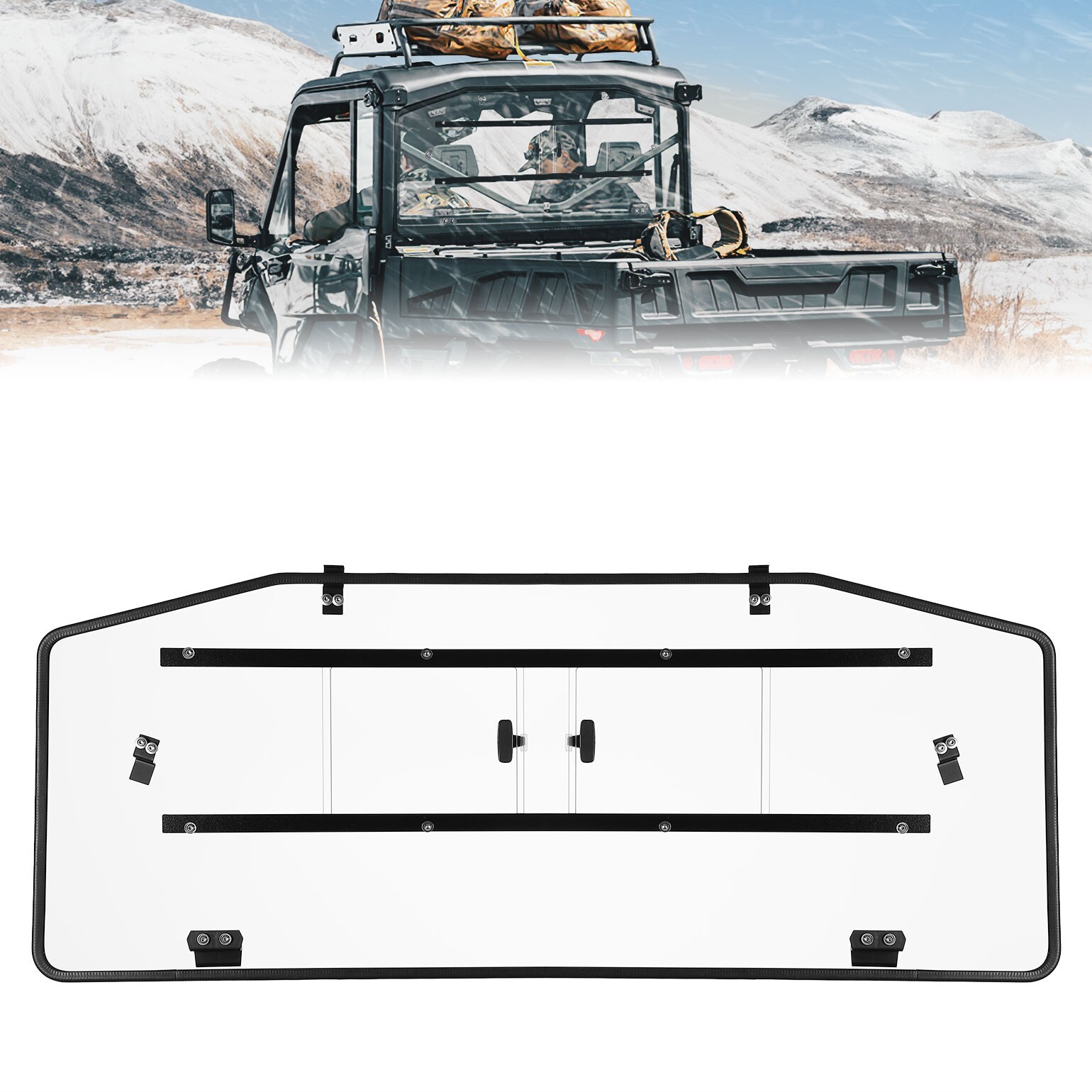 For Can-Am Defender HD 5/ 8/ 10/ MAX Rear Sliding Windshield Back Screen 2016-24