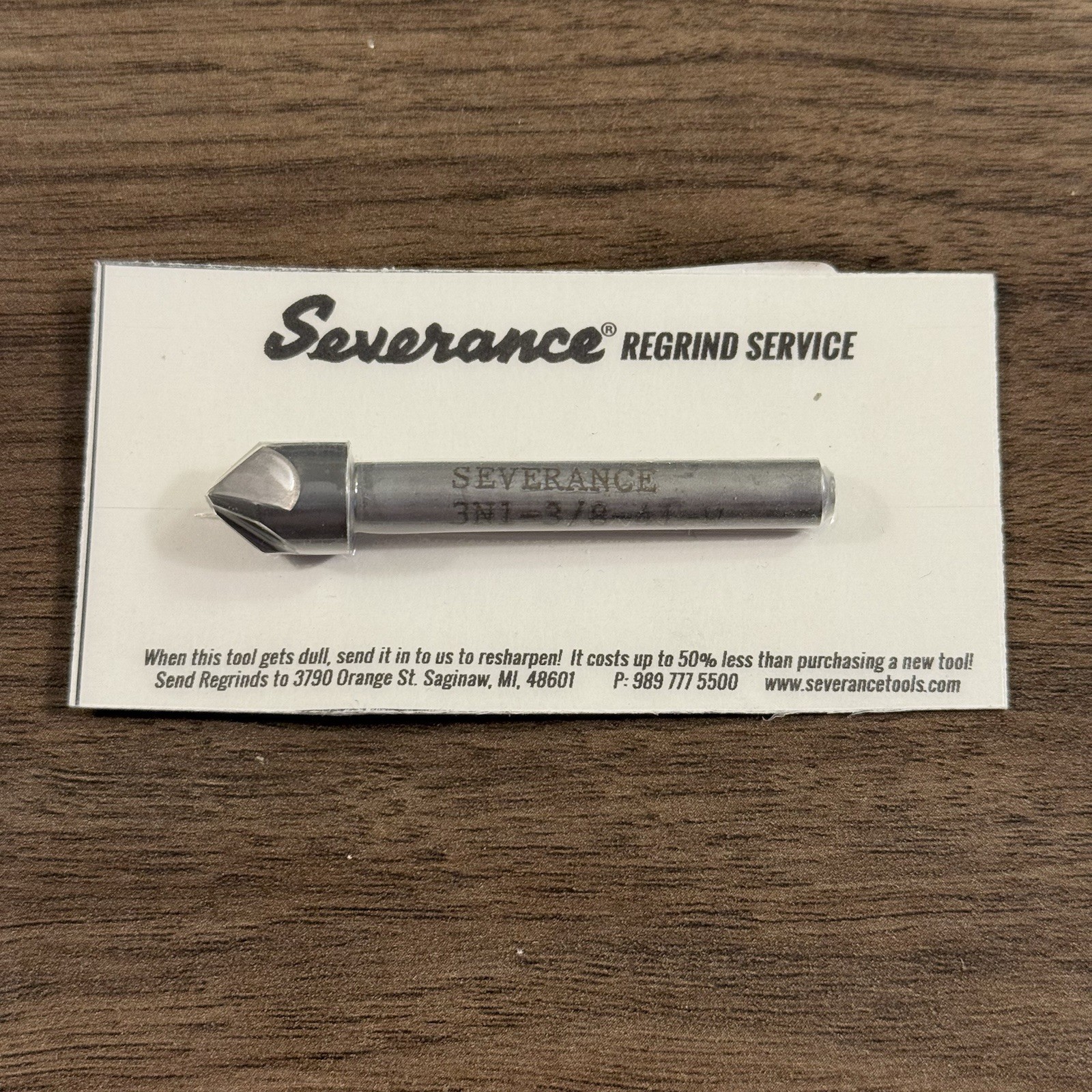 Severance 3/8" 41° Carbide 3-in-1 Drill Countersink Chamfer 4FL 01928 USA Made