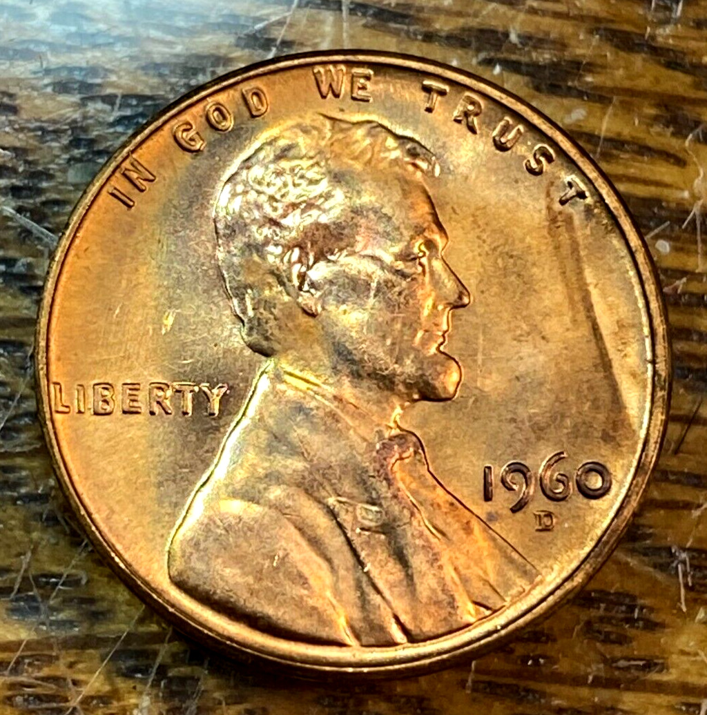 1960-D/D West Strong OMM Lincoln Cent Nice Original Gem BU Neat Tone CHRC