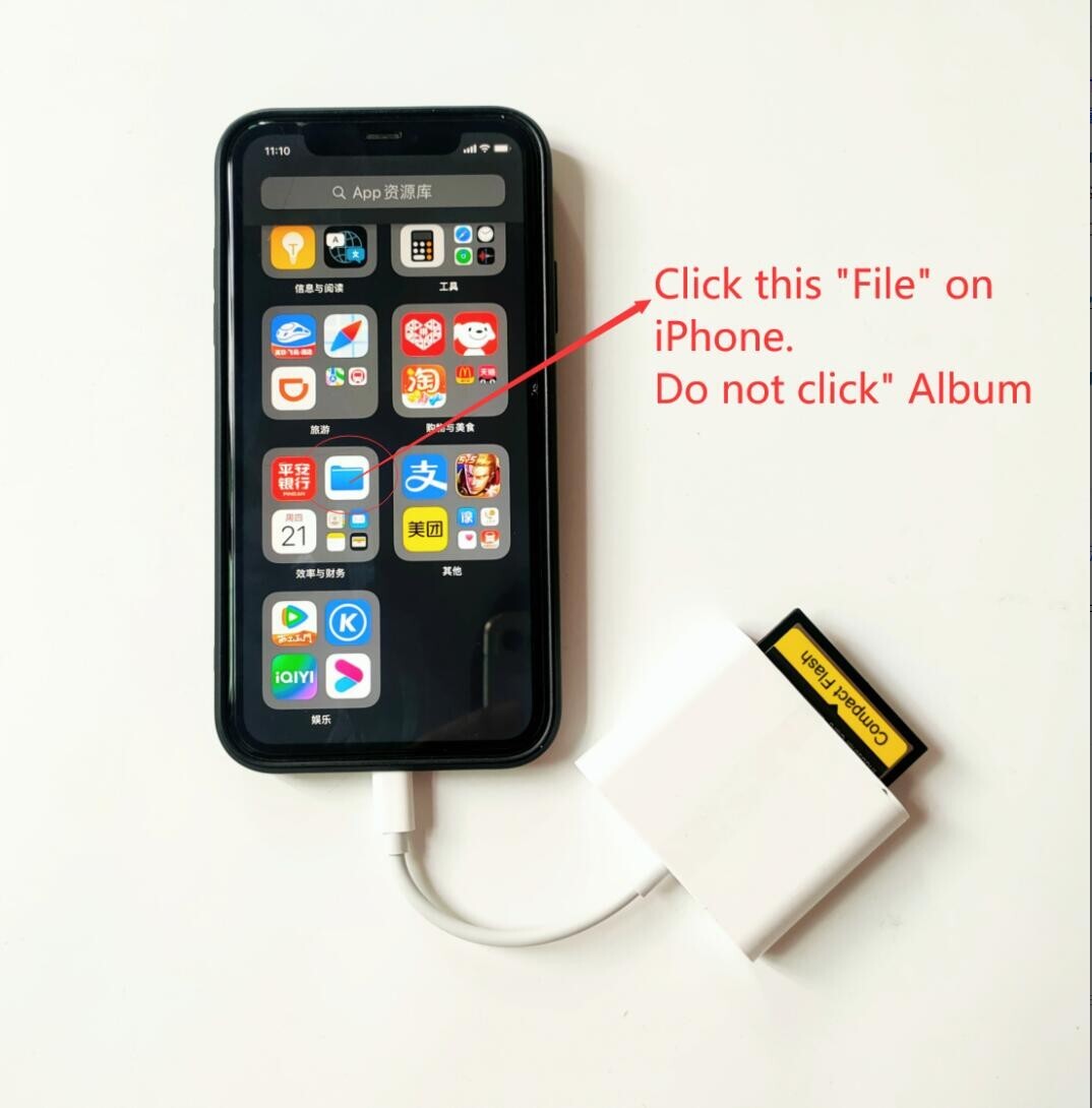 SD/CF/TF Card Reader for IPhone to CF Adapter Trail Game camera viewer for ipad