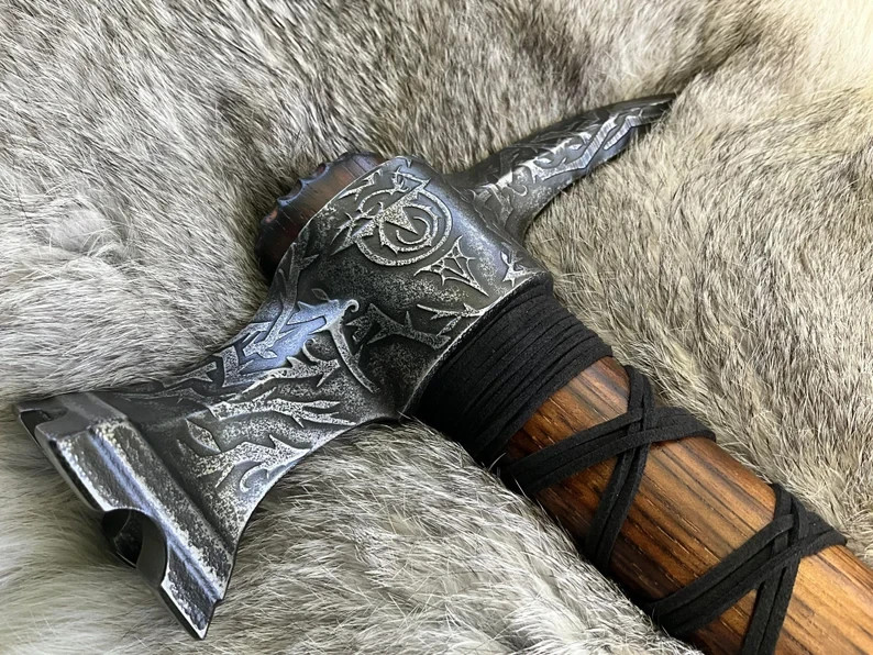 Hand-Forged Carbon Steel Medieval Battle Hammer Costume Weapon Berserker Hammer