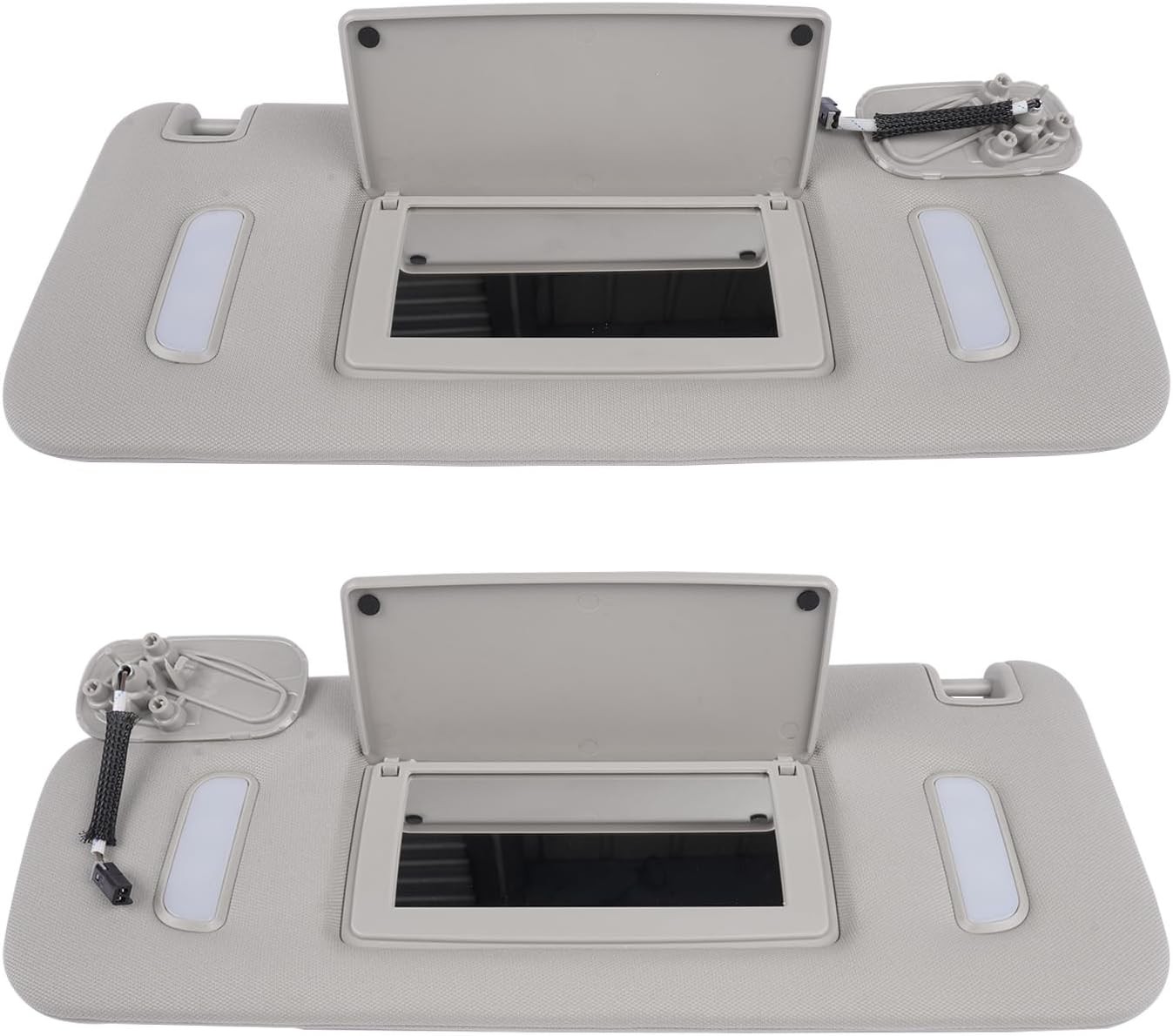 Right + Left Sun Visors for 2007-2014 Cadillac Escalade Chevrolet Silverado GMC