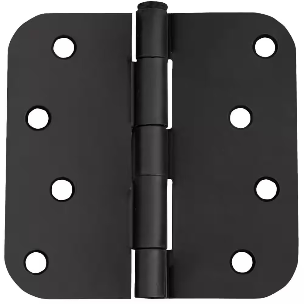 4 In. X 5/8 In. Radius Matte Black Door Hinge Value Pack (10 per Pack)