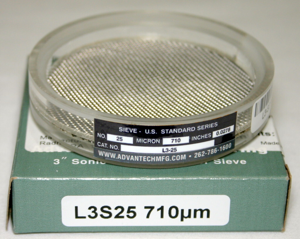 ADVANTECH 3" DIAMETER CLEAR ACRYLIC SONIC SIFTER SEPARATOR SIEVE , L3S SERIES