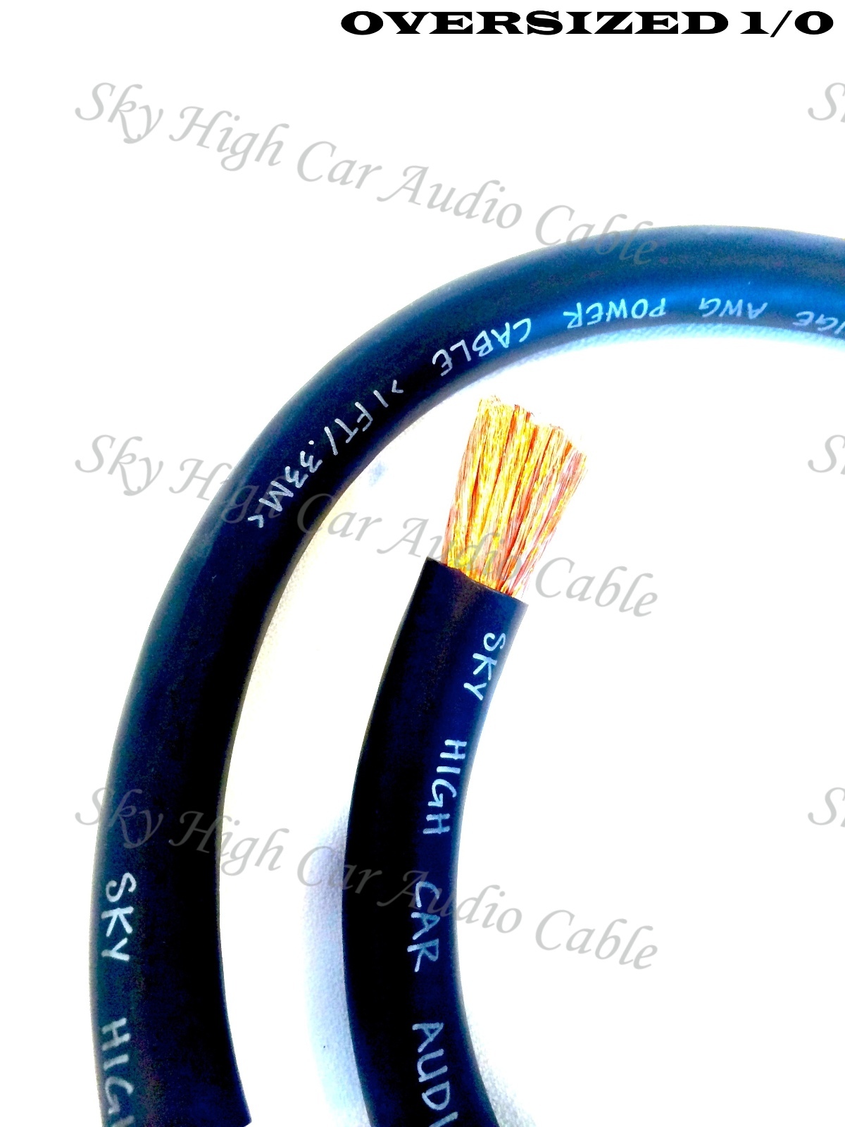 50 ft 1/0 Gauge Oversized AWG BLACK Power Ground Wire W SPOOL Sky High Car Audio