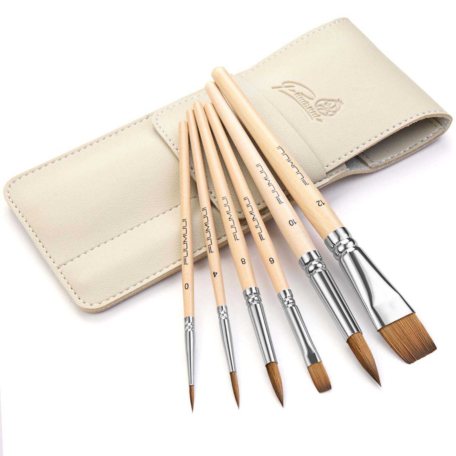 Sable Travel Brushes, 6pcs Kolinsky Sable Travel Brushes with Short Handles -...
