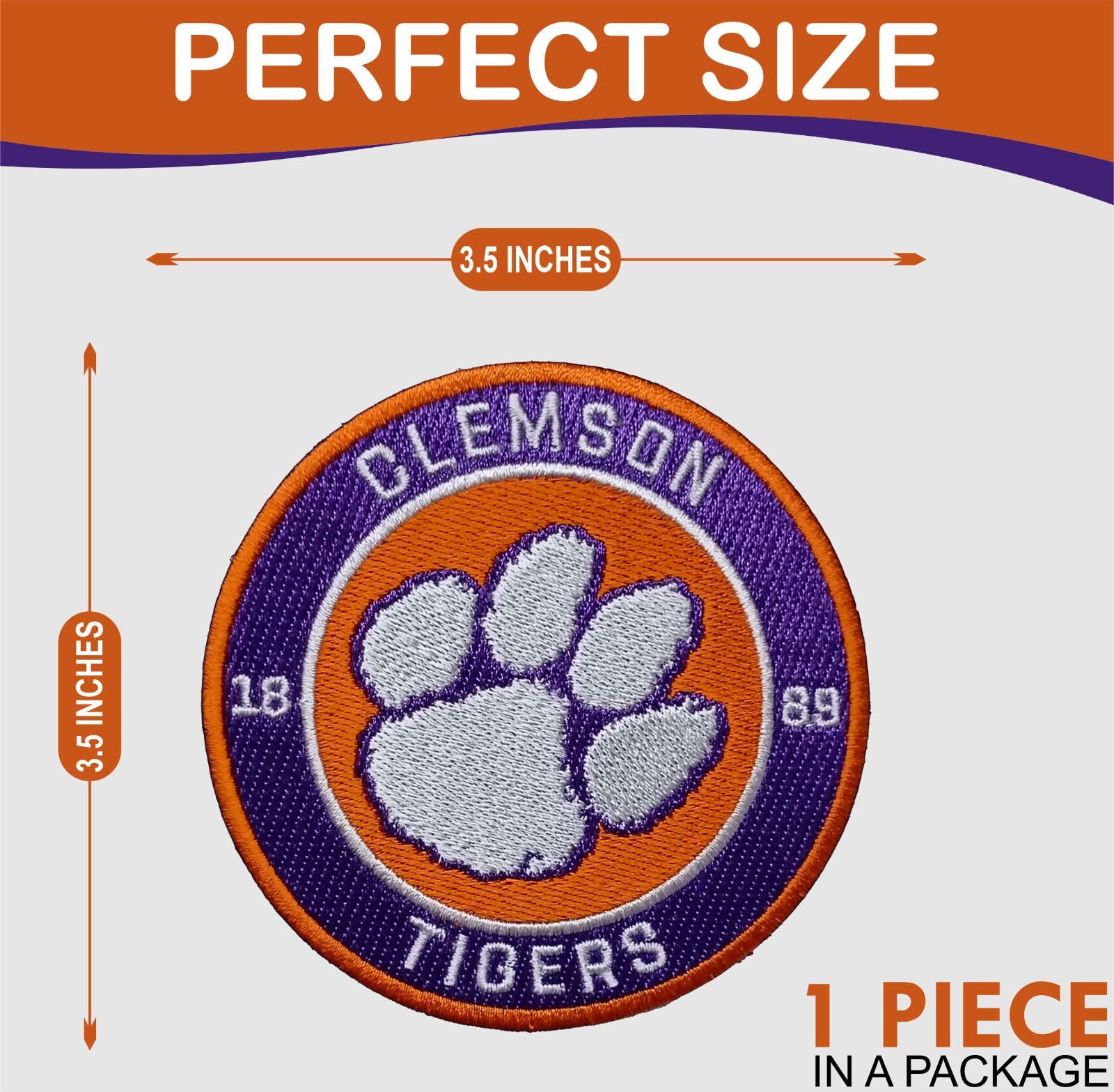 Clemson Tigers NCAA Team Logo Iron On Patch - Sew Patch - Embroidered Patch