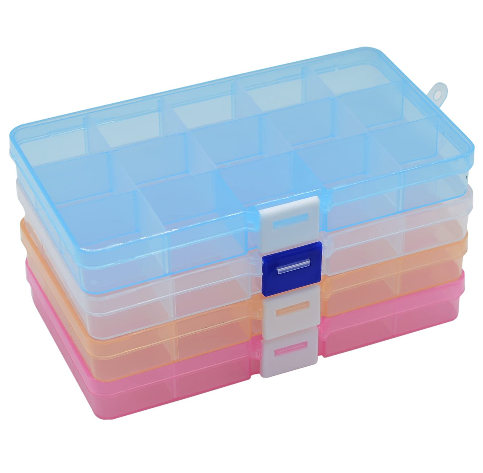 4 Pcs 15 Grids 6.85 Inch x 3.85 Inch Adjustable Small Removable Clear Plastic...