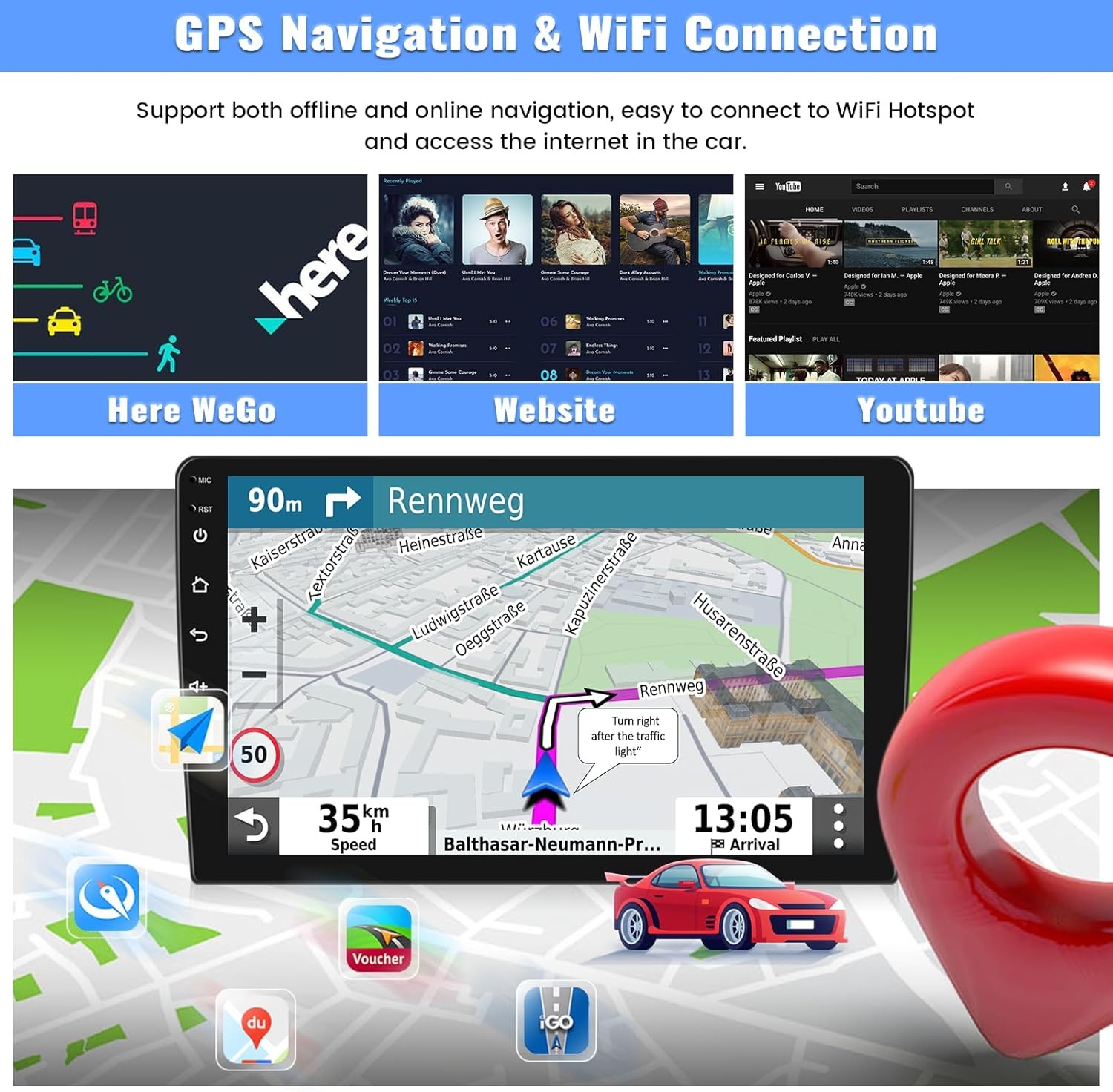 2+64G ANDROID 15 CARPLAY FOR 2014-2019 HYUNDAI GRAND I10 CAR GPS STEREO RADIO