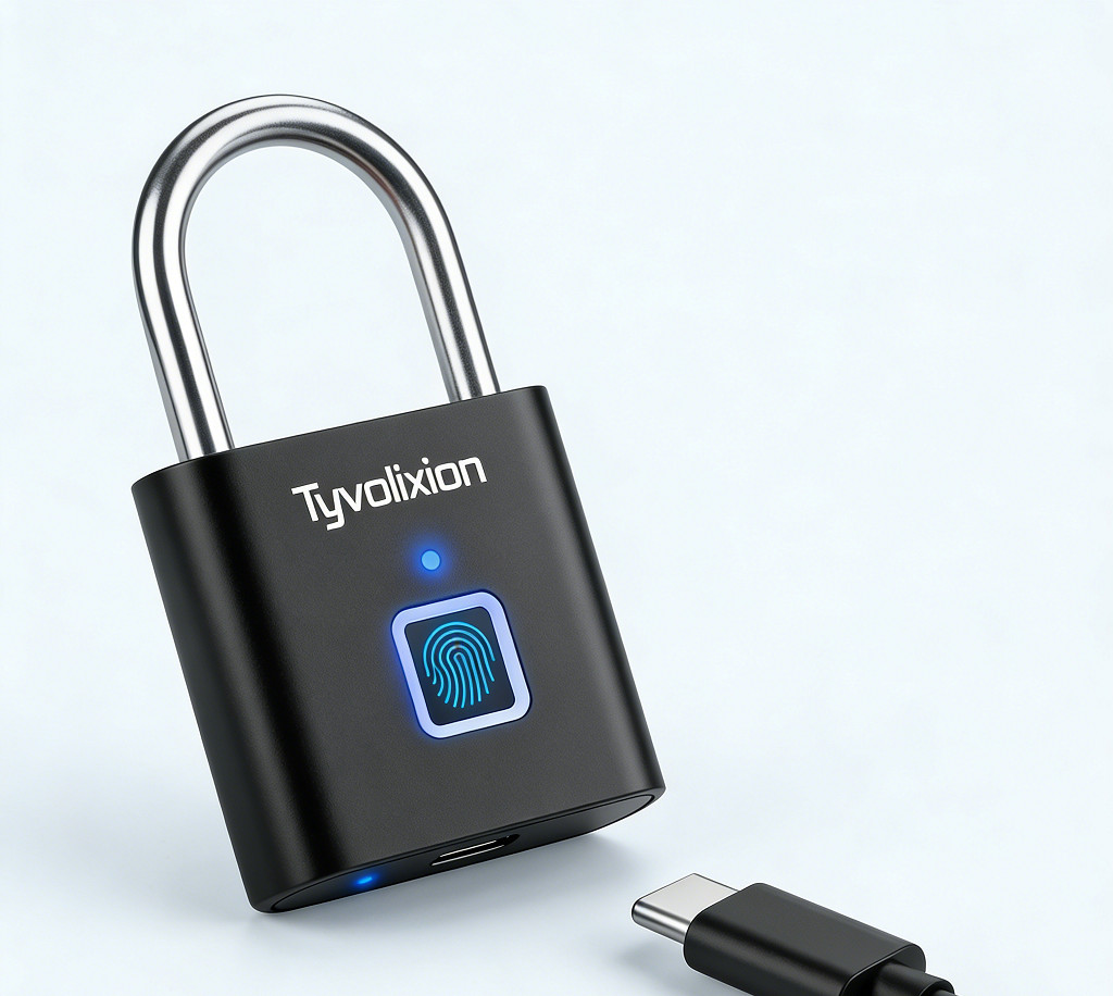 Tyvolixion Padlocks Electronic Waterproof Fingerprint Padlock Keyless Smart Lock