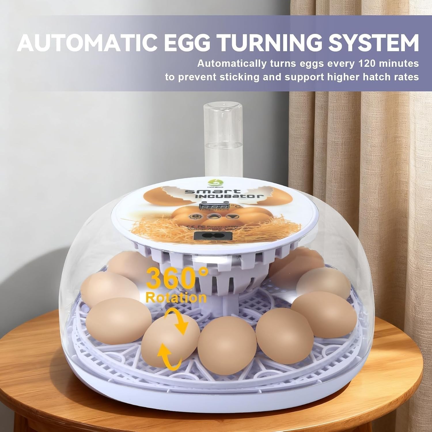Gen I - 12 Egg Automatic Incubator, Steady Humidity with Auto-Refill, Stable ...
