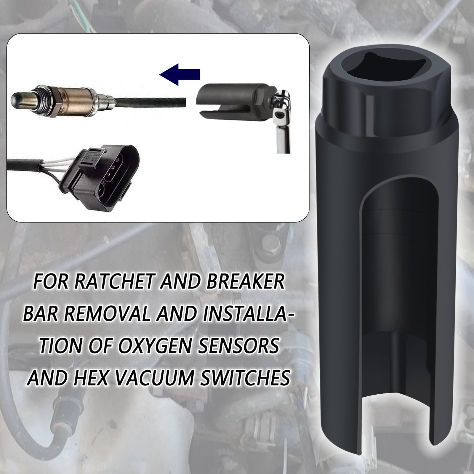 Oxygen Sensor Socket,7/8 inch O2 Socket for Automotive Replacement Big