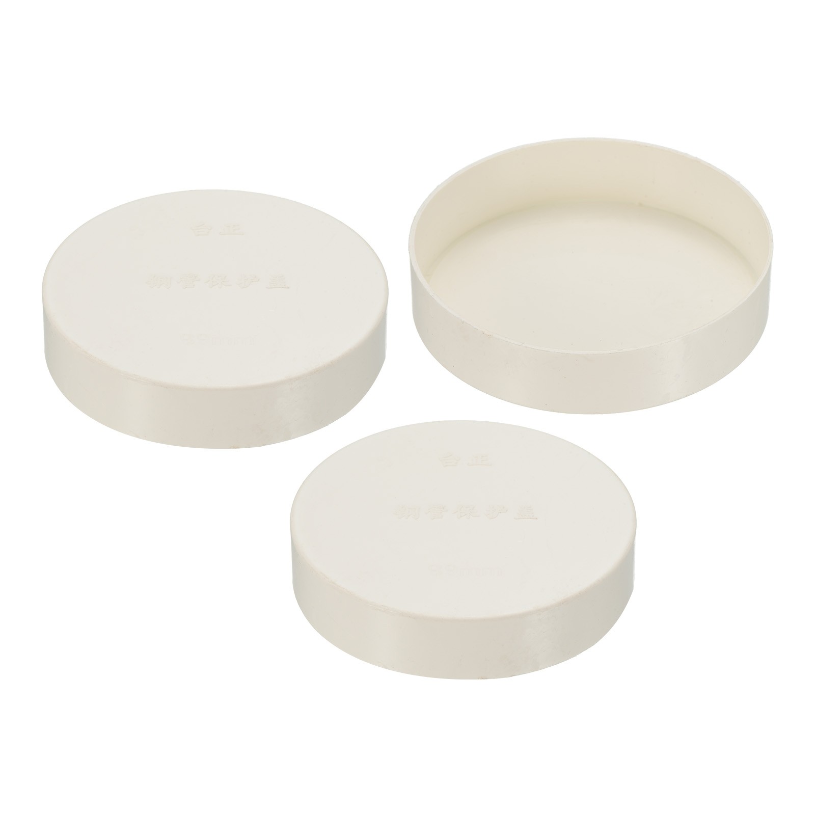 89mm ID Pipe End Caps, 3 Pack Round Tubing Insert Pipe Cover, White