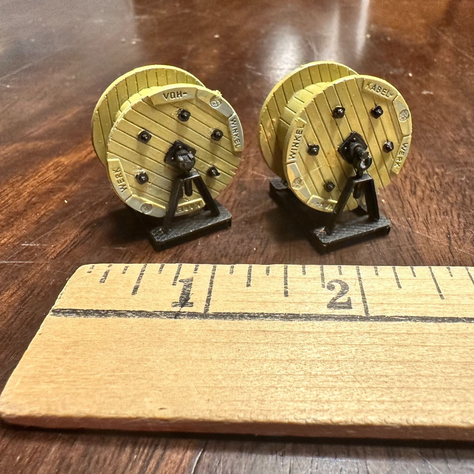 Miniature Plastic Industrial "Wood" Spools for Train Dioramas