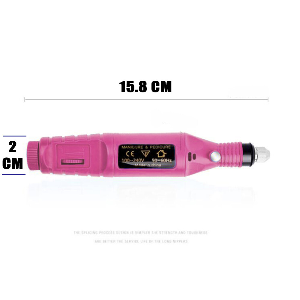 USB Electric Nail Art Drill Kit Manicure Pedicure Gel Polish File Buffer Tools