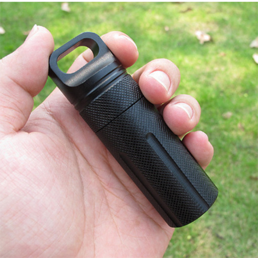 Outdoor Survival Aluminium Case Waterproof Capsule Seal Bottle Container