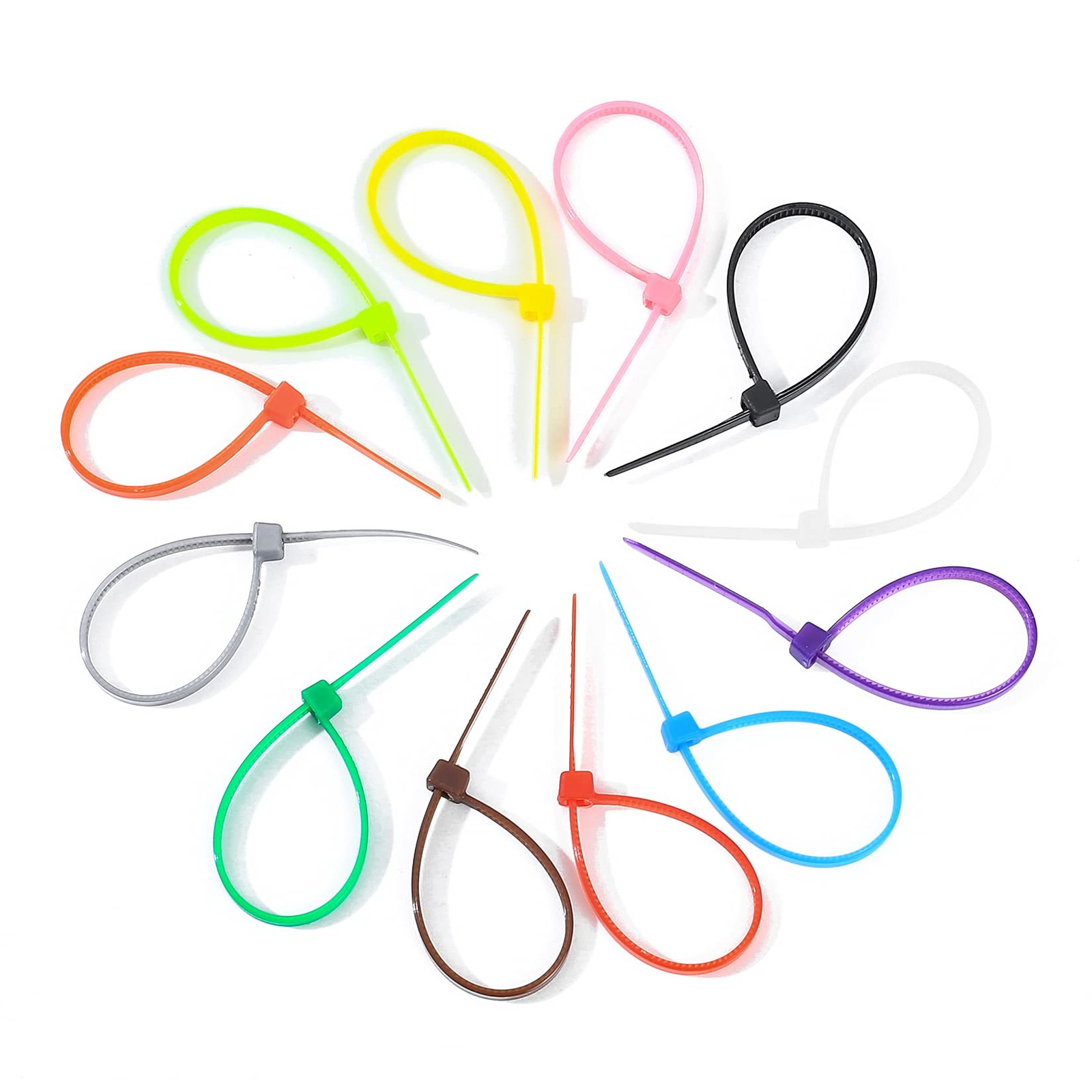 HexinYigjly1200 Pcs Mixed Colored Zip Ties, 4 Inch Multicolor Self-Locking Ny...