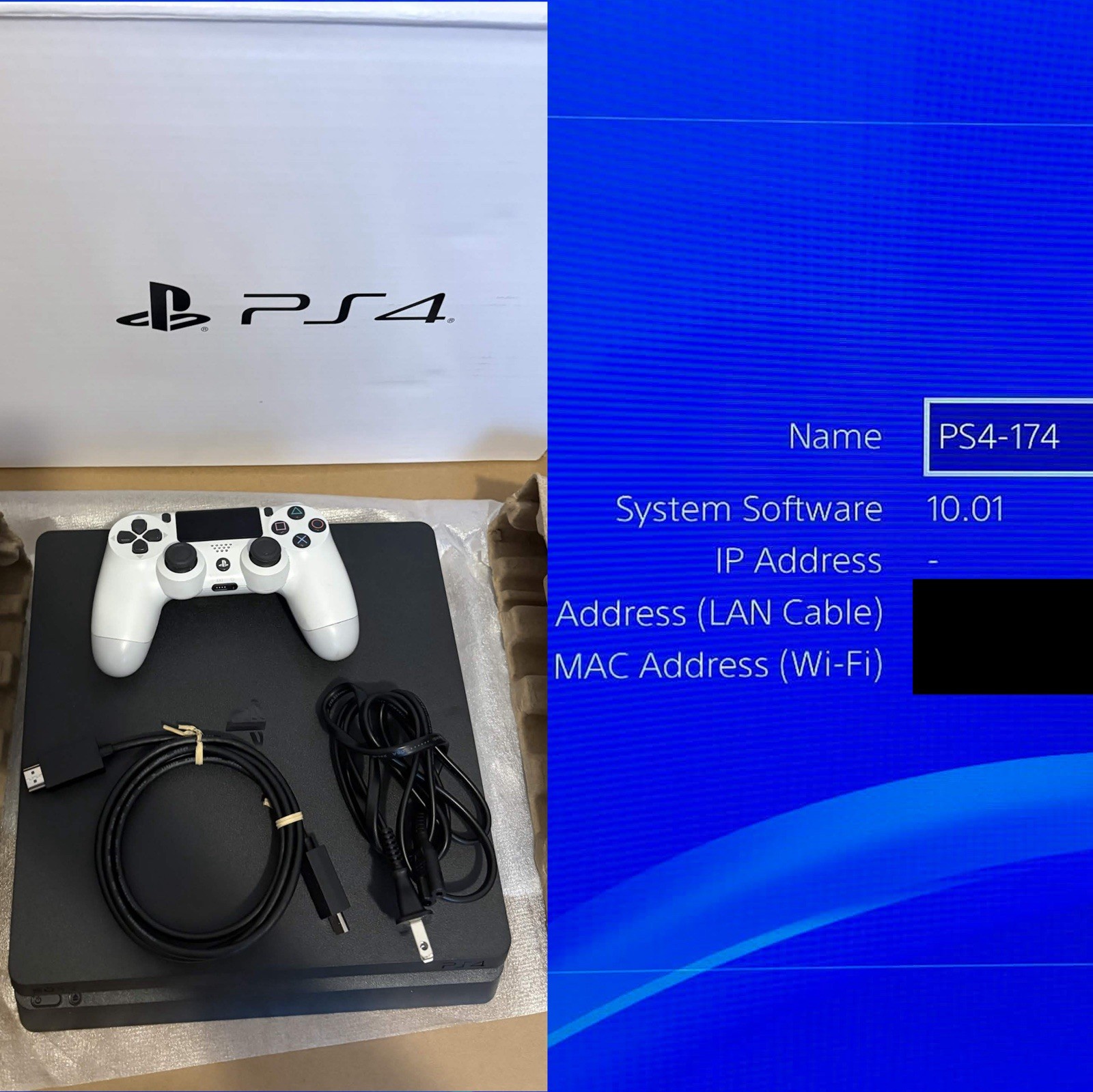 PlayStation 4 Slim 1TB CUH 2215-B Console With Cables & Controller LOW FIRMWARE