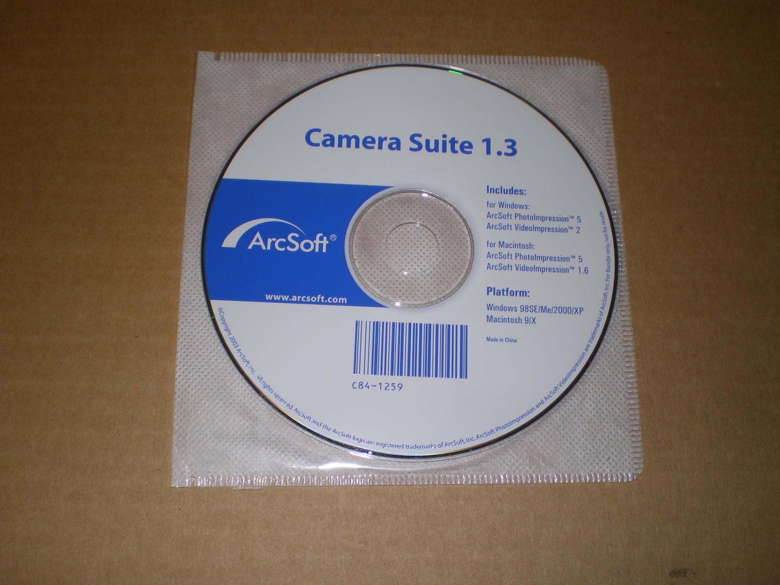 ArcSoft Camera Suite 1.3 for Windows & Macintosh PhotoImpression VideoImpression