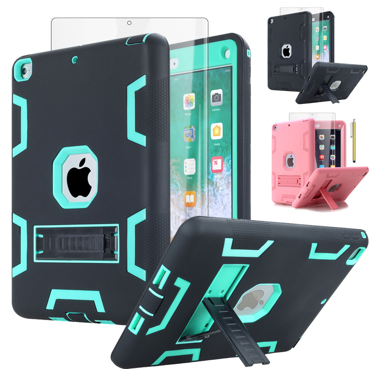 For iPad 6th 5th Gen Case 9.7" Shockproof Heavy Duty Cover + Screen Protector