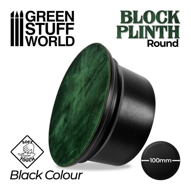 GSW Round Block Plinth Black (Diameter: 10cm, Height: 9cm, Base: 11.5 cm)