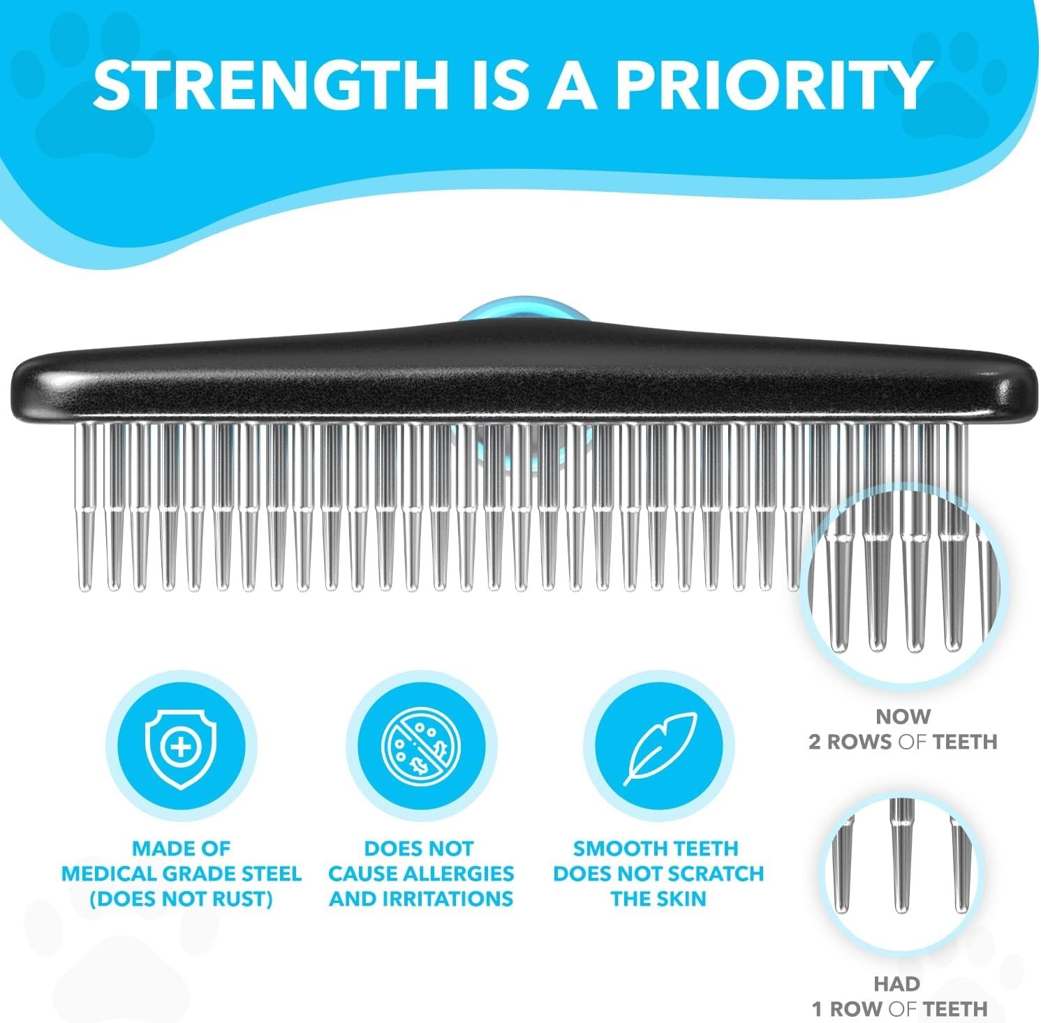 Groom with Ease: Deshedding Brush & Undercoat Rake for All Pet Fur Types