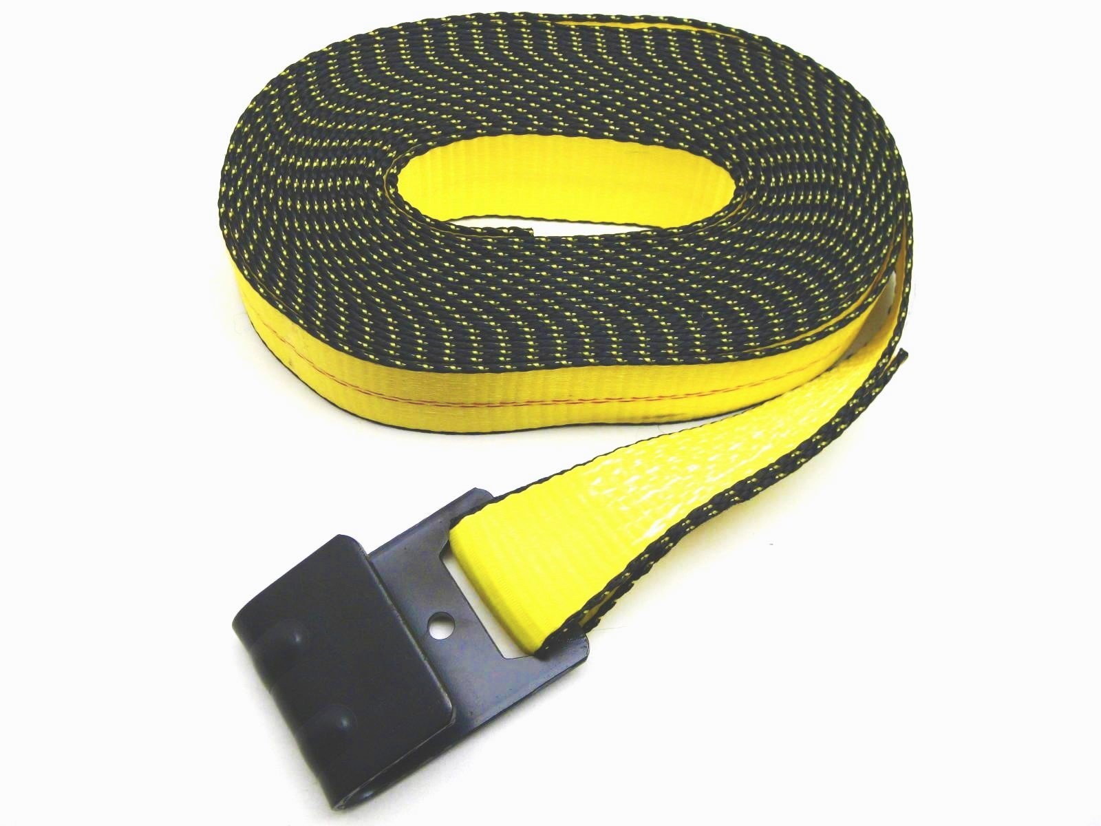 Winch Strap 2" 30' Flat Hook for Flatbed Truck Trailer Ratchet Hay Tie Down